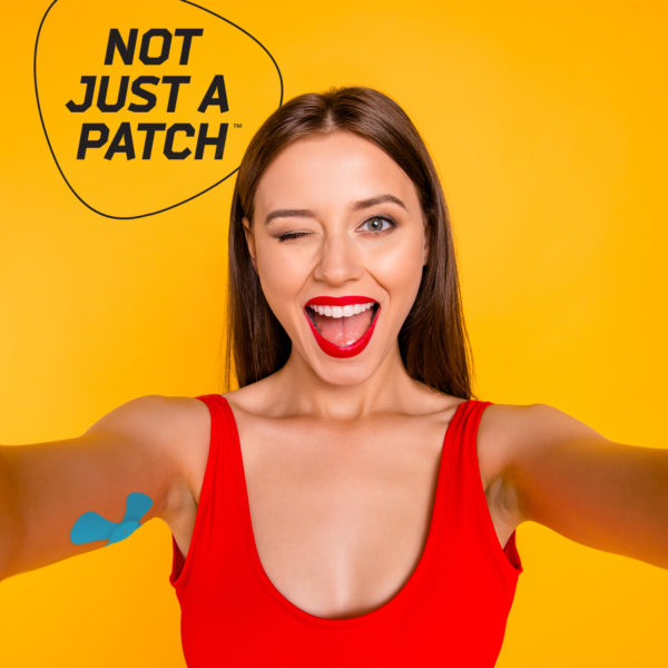 blue cgm patch