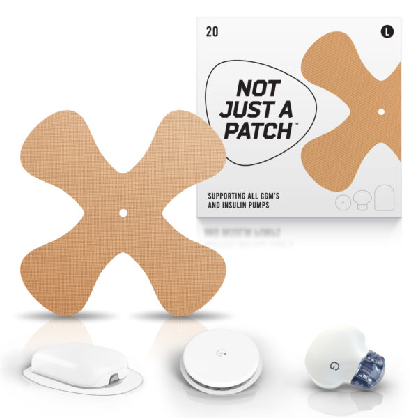 X-Patches for Freestyle Libre 1 & 2, Medtronic, Omnipod and Lingo - Beige - 20 pack