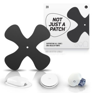 X-Patches for Freestyle Libre 1 & 2, Medtronic, Omnipod and Lingo - Black - 20 pack