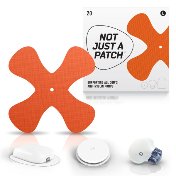 X-Patches for Freestyle Libre 1 & 2, Medtronic, Omnipod and Lingo - Orange - 20 pack