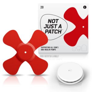 X-Patches for Freestyle Libre 1 & 2, Medtronic, Omnipod and Lingo - Red - 20 pack - Freestyle Libre X-patch