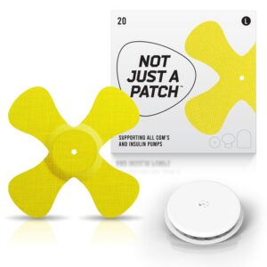 X-Patches for Freestyle Libre 1 & 2, Medtronic, Omnipod and Lingo - Yellow - 20 pack - Freestyle Libre X-patch