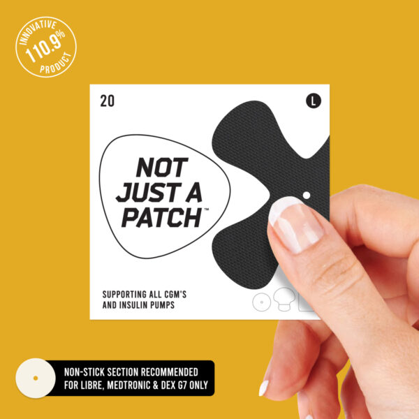 X-Patches for Freestyle Libre 1 & 2, Medtronic, Omnipod and Lingo - Black - 20 pack