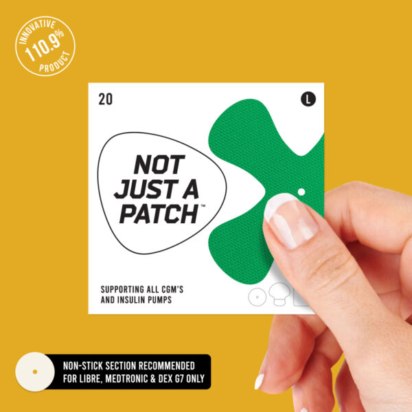 X-Patches for Freestyle Libre 1 & 2, Medtronic, Omnipod and Lingo - Green - 20 pack