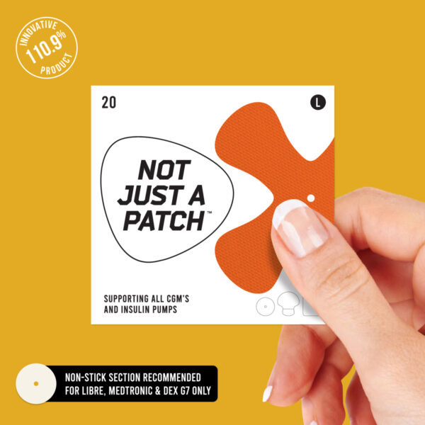 X-Patches for Freestyle Libre 1 & 2, Medtronic, Omnipod and Lingo - Orange - 20 pack