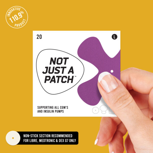 X-Patches for Freestyle Libre 1 & 2, Medtronic, Omnipod and Lingo - Purple - 20 pack