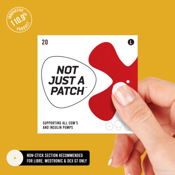 X-Patches for Freestyle Libre 1 & 2, Medtronic, Omnipod and Lingo - Red - 20 pack
