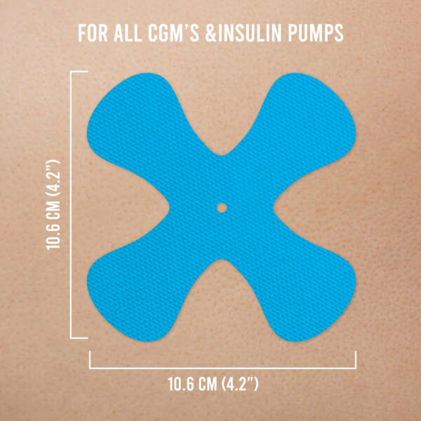 X-Patches for Freestyle Libre 1 & 2, Medtronic, Omnipod and Lingo - Blue - 20 pack
