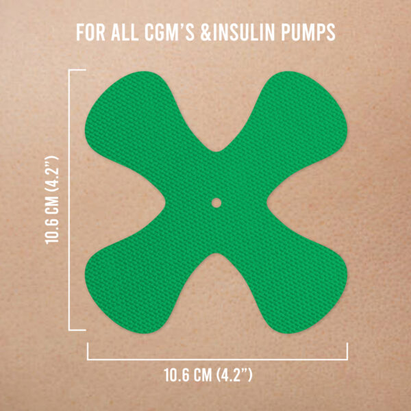 X-Patches for Freestyle Libre 1 & 2, Medtronic, Omnipod and Lingo - Green - 20 pack