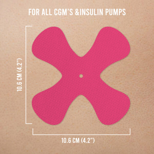 X-Patches for Freestyle Libre 1 & 2, Medtronic, Omnipod and Lingo - Pink - 20 pack