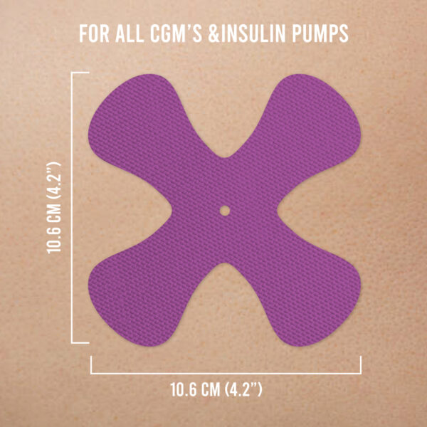 X-Patches for Freestyle Libre 1 & 2, Medtronic, Omnipod and Lingo - Purple - 20 pack