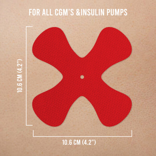 X-Patches for Freestyle Libre 1 & 2, Medtronic, Omnipod and Lingo - Red - 20 pack