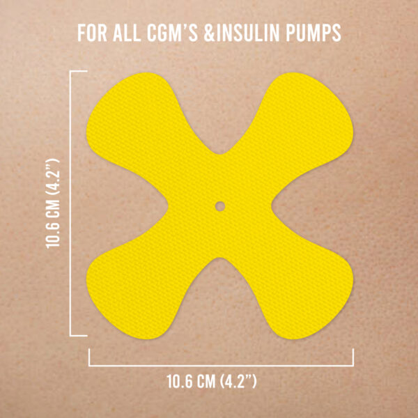 Dexcom G6 and G7 yellow x patch | dexcom yellow overpatches | dexcom yellow covers