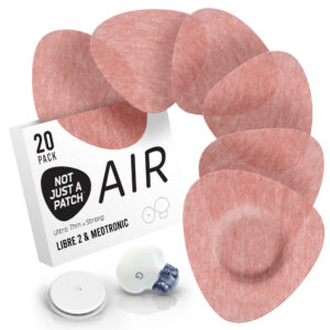 Air Patches for Freestyle Libre 1 & 2 | Medtronic | Lingo - Brown - 20 pack - Freestyle Libre