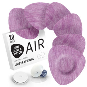 Air Patches for Freestyle Libre 1 & 2 | Medtronic | Lingo - Purple - 20 pack - Freestyle Libre