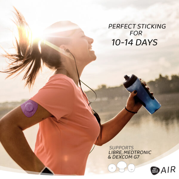 Air Patches for Freestyle Libre 1 & 2 | Medtronic | Lingo - Purple - 20 pack